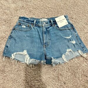 Abercrombie & Fitch Blue Distressed Jean Shorts